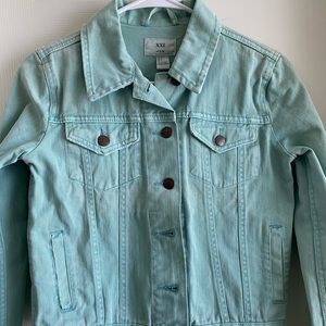 Denim mint color jacket